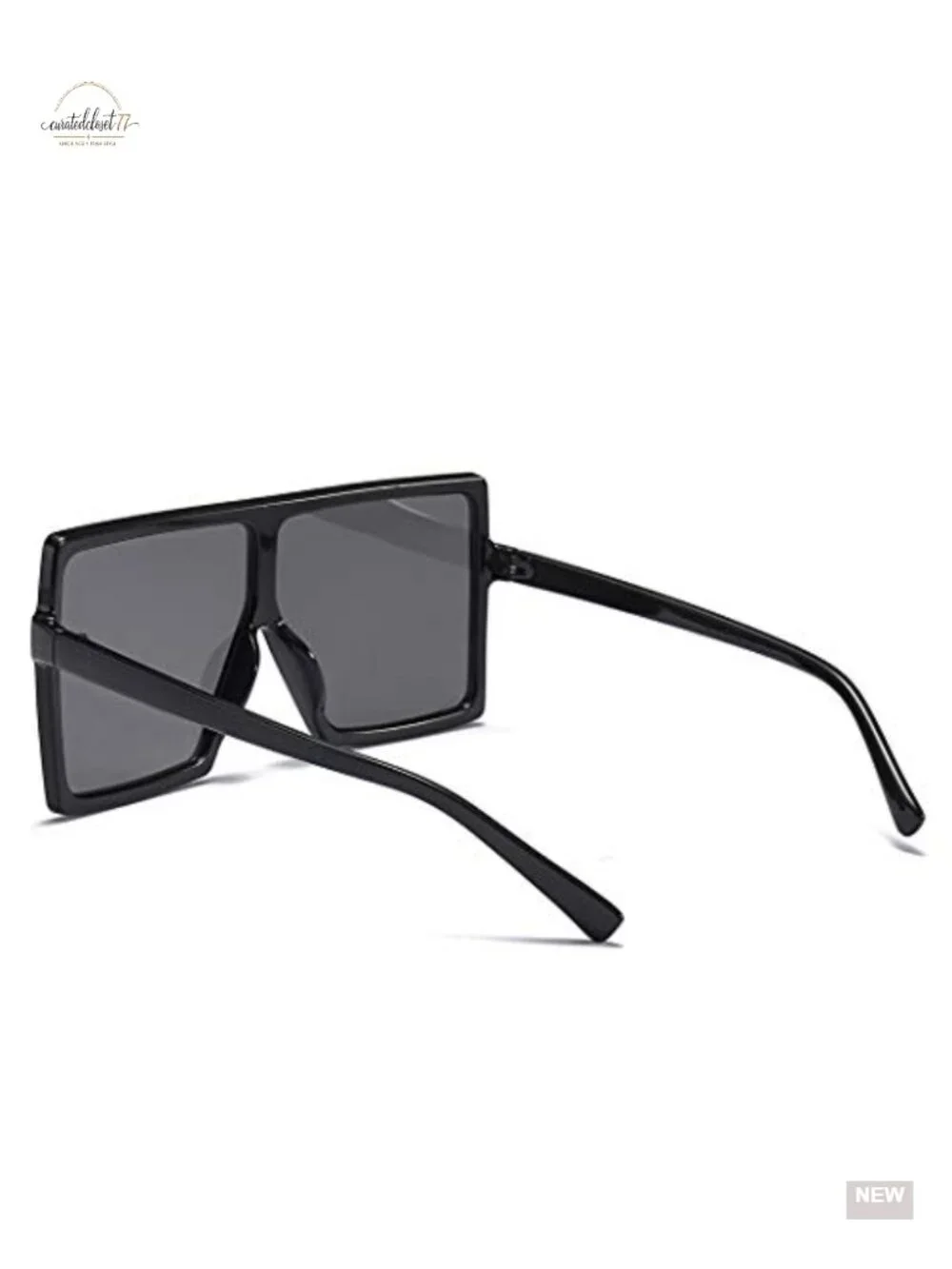 Oversized Square Sunglasses UV400 Protection Flat Top Shades